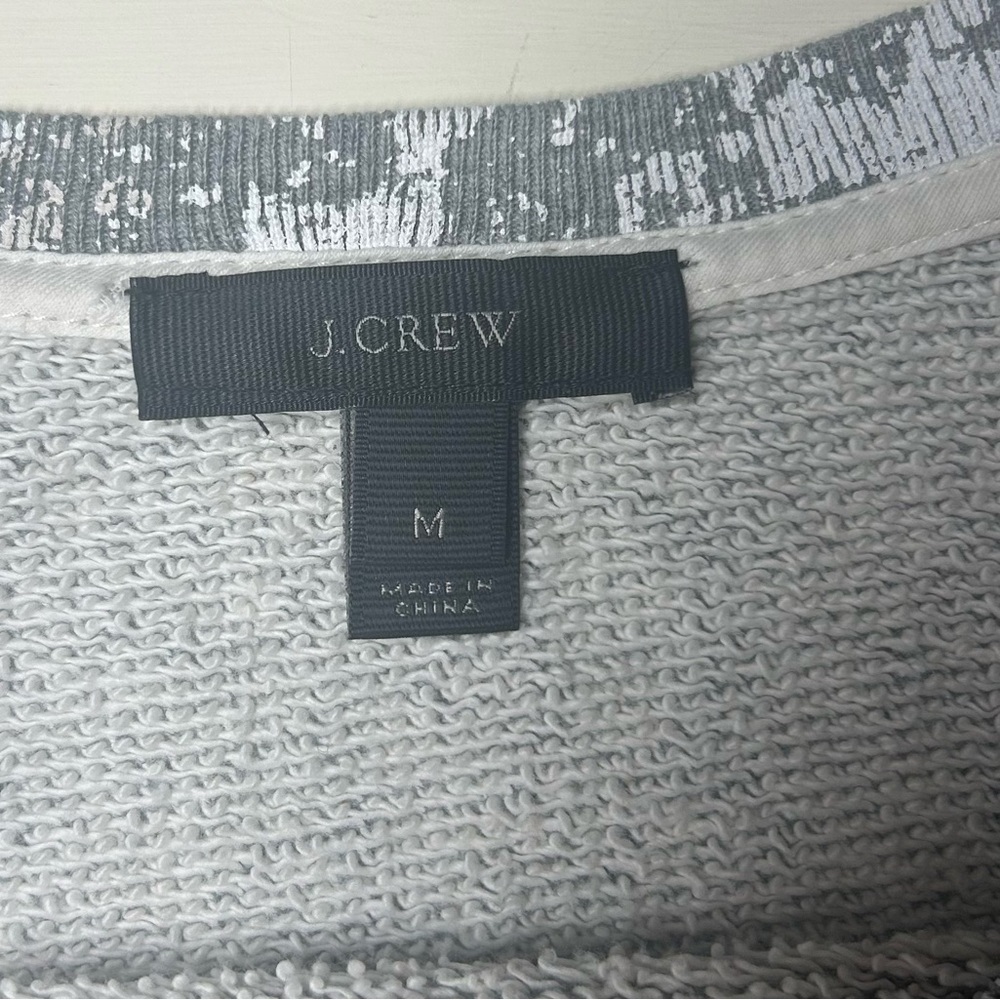 Womens J. Crew Gray White Paint Splatter Pullover Sweater Sweatshirt Sz M 80’s - Picture 2 of 8